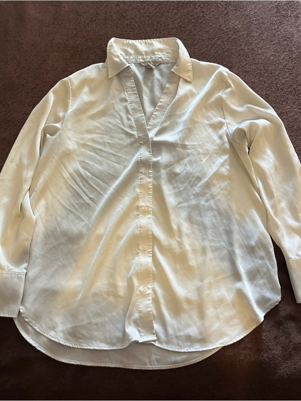 H&M Large Cream Women’s Casual Button-Down Shirt